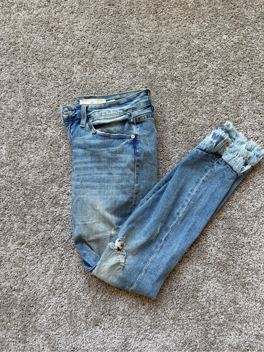 KanCan Light Blue Distressed Ankle Jeans - Picture 2 of 8